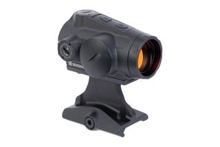 Multi-reticle red dot optic with tall mount, black.